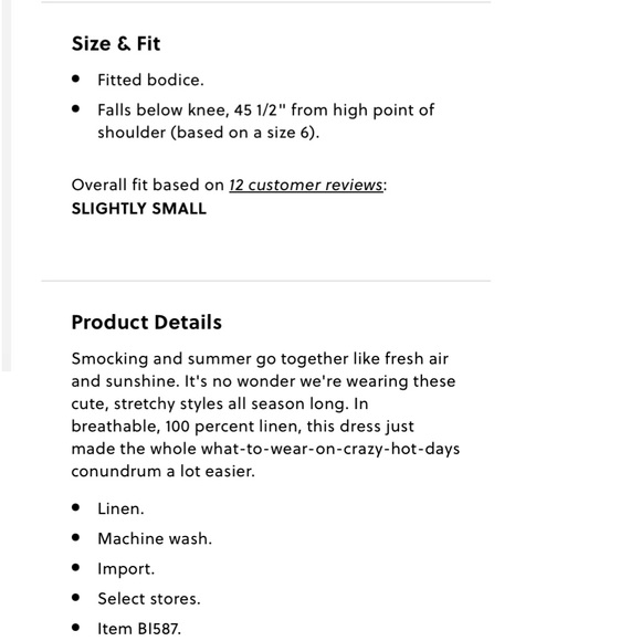 JCREW SMOCKED LINEN DRESS SZ 2 NWT - Picture 6 of 6